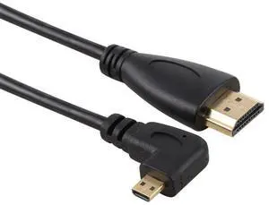 50cm 4K HDMI Male to Micro HDMI Left Angled Male Gold-plated Connector Adapter Cable
