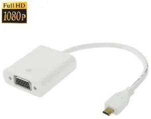 22cm Micro HDMI Male to VGA Female Video Adapter Cable, Support Full HD 1080P