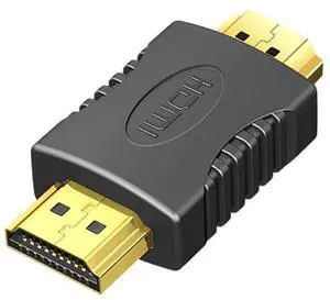 Gold Plated HDMI 19 Pin Male to HDMI 19 Pin Male Adapter, Support Full HD 1080P(Black)