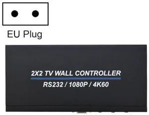 BT100 4K 60Hz 1080P 2 x 2 TV Wall Controller, Plug Type:EU Plug EU Plug (Black)