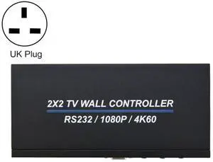 BT100 4K 60Hz 1080P 2 x 2 TV Wall Controller, Plug Type:UK Plug UK Plug (Black)