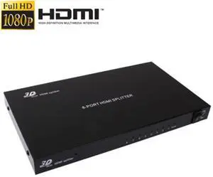 1 x 8 Full HD 1080P HDMI Splitter with Switch, V1.4 Version, Support 3D & 4K x 2K(Black)