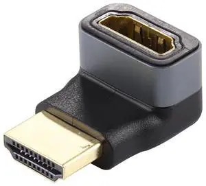 HDMI male to HDMI Female 90 Degree Elbow Head Aluminium Alloy Adapter(Black)