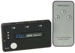 Mini 3x1 HD 1080P HDMI V1.3 Selector with Remote Control for HDTV / STB/ DVD / Projector / DVR