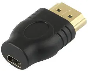 Gold Plated HDMI 19 Pin Male to Micro HDMI Female Adapter(Black)