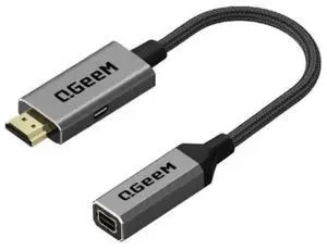 QGeeM QG-HD02 HDMI Single to Mini DP Converter (Silver Gray)