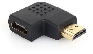 Gold Plated HDMI 19 Pin Male to HDMI 19 Pin Female Adaptor with 90 Degree Angle(Black)