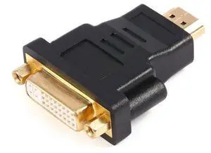 Gold Plated HDMI 19 Pin Male to DVI 24+1 Pin Female Adapter (Black)