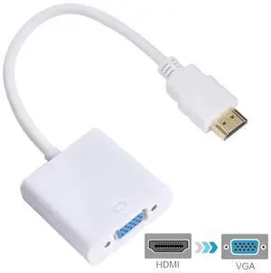 20cm HDMI 19 Pin Male to VGA Female Cable Adapter (White)