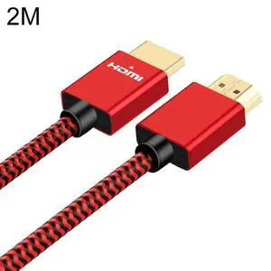 ULT-unite Gold-plated Head HDMI 2.0 Male to Male Nylon Braided Cable, Cable Length: 2m (Red)