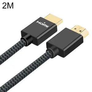 ULT-unite Gold-plated Head HDMI 2.0 Male to Male Nylon Braided Cable, Cable Length: 2m (Black)