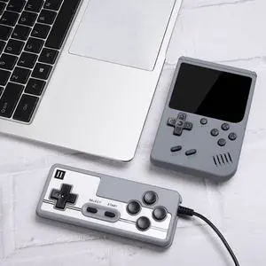 MK800 Doubles 3.0 inch Macaron Mini Handheld Game Console Built-in 800 Games MK800-Doubles / Grey (Grey)