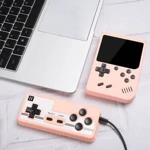 MK800 Doubles 3.0 inch Macaron Mini Handheld Game Console Built-in 800 Games MK800-Doubles / Pink (Pink)
