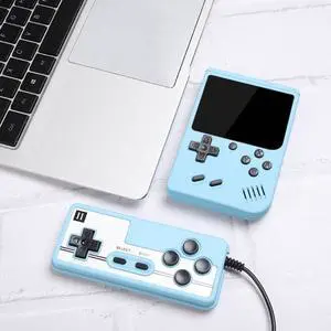 MK800 Doubles 3.0 inch Macaron Mini Handheld Game Console Built-in 800 Games MK800-Doubles / Blue (Blue) Black