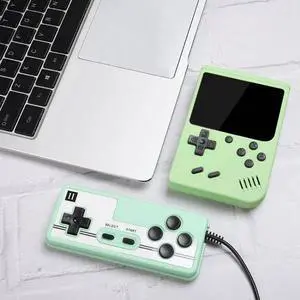 MK800 Doubles 3.0 inch Macaron Mini Handheld Game Console Built-in 800 Games MK800-Doubles / Green (Green)