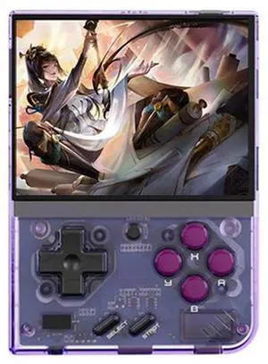 Miyoo Mini Plus 3.5 Inch IPS Screen Retro Handheld Game Console 128GB 25K Games (Transparent Purple)