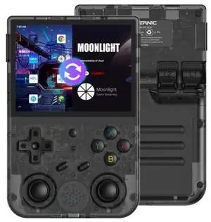 ANBERNIC RG353VS 3.5 Inch Wireless Game Box Linux Single OS Handheld Game Console 128G 25000 Games 128G 25000 Games (Transparent Black)