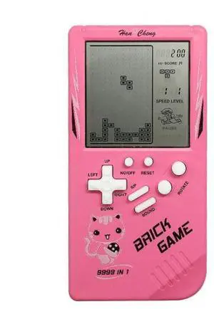 Large Screen Retro Children Handheld Game Console (Pink)
