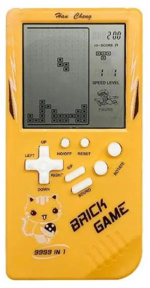 Large Screen Retro Children Handheld Game Console (Yellow)
