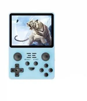 POWKIDDY RGB20S 3.5-Inch IPS Screen Retro Open Source Handheld Game Console 16GB+64GB 15,000 Games (Blue) Black