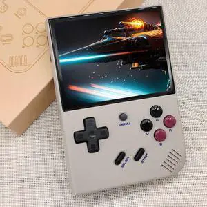 ANBERNIC RG35XX PLUS Handheld Game Console 3.5-Inch IPS Screen Support HDMI TV 64GB+128GB (Retro Gray)
