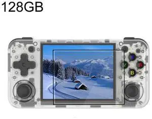 ANBERNIC RG35XX H Handheld Game Console 3.5 Inch IPS Screen Linux System 64GB+128GB (Transparent White)