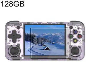 ANBERNIC RG35XX H Handheld Game Console 3.5 Inch IPS Screen Linux System 64GB+128GB (Transparent Purple)
