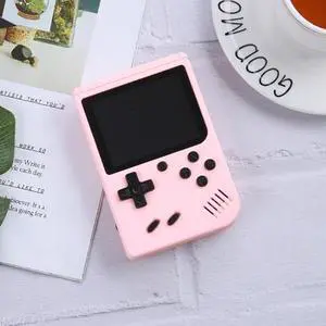 MK500 Macaron Mini Retro Classic Handheld Game Console for Kids Built-in 500 Games, Support AV Output (Pink)