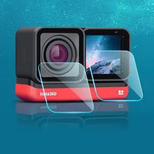 Lens + LCD Display Tempered Glass Film for Insta 360 One R 4K (Transparent)