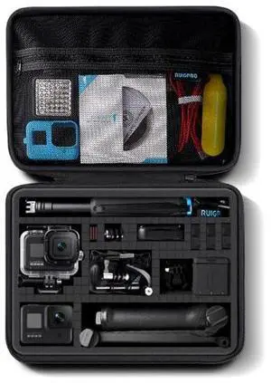 RUIGPRO Shockproof Waterproof Portable Case Box Size : 33.5cm x 24.7cm x 6.3cm 33.5cm x 24.7cm x 6.3cm (Black)