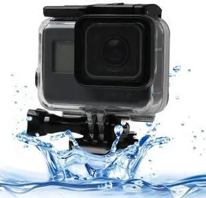For GoPro HERO6 /5 Black 60m Underwater Waterproof Housing Diving Case with Touch Screen Back Door & Filter / Buckle Basic Mount & Screw, No Need to Disassemble Lens