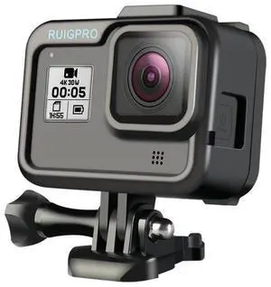 RUIGPRO for GoPro HERO8 Black Standard Border PC ABS Frame Mount Protective Case(Black)