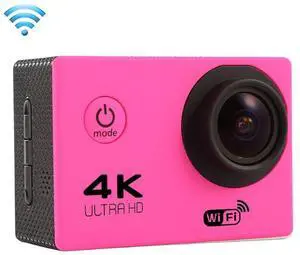 F60 2.0 inch Screen 170 Degrees Wide Angle WiFi Sport Action Camera Camcorder with Waterproof Housing Case, Support 64GB Micro SD Card (Magenta)