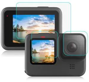 PULUZ for GoPro HERO12 Black /11 Black /10 Black /9 Black Lens + LCD Display 9H 2.5D Tempered Glass Film