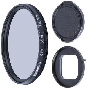 RUIGPRO for GoPro HERO10 Black / HERO9 Black Professional 52mm CPL Lens Filter with Filter Adapter Ring & Lens Cap