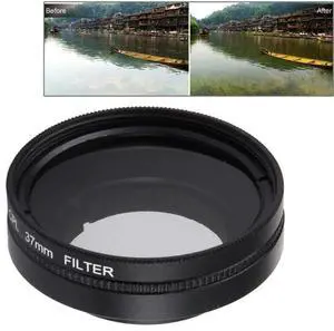JUNESTAR for Xiaoyi Yi II 4K Sport Action Camera Proffesional 37mm CPL Filter + Lens Protective Cap