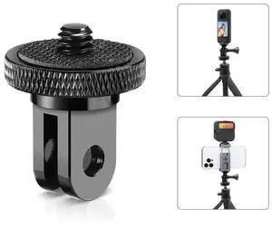 PULUZ 1/4 inch Screw Metal Tripod Mount Action Camera Adapter (Black)