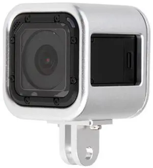 Housing Shell CNC Aluminum Alloy Protective Cage with Insurance Back Cover for GoPro HERO5 Session /HERO4 Session /HERO Session (Silver)