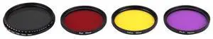 JUNESTAR 4 in 1 Proffesional 52mm Lens Filter(ND2-400 + Red + Yellow + FLD / Purple) for GoPro HERO5 / 4s / 4 / 3+ / 3 / 2 & Xiaoyi Yi I / II 4K & SJCAM Sport Action Camera