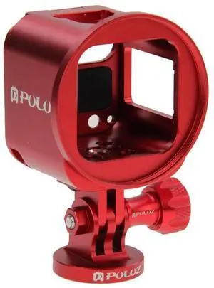 PULUZ Housing Shell CNC Aluminum Alloy Protective Cage Kit with Metal Wrench & Lens Cap & Screw & Tripod Adapter for GoPro HERO5 Session /HERO4 Session /HERO Session (Red)