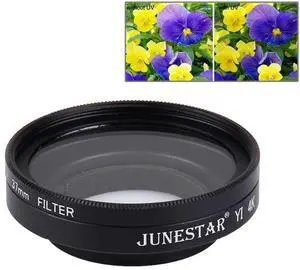 JUNESTAR for Xiaoyi Yi II 4K Sport Action Camera Proffesional 37mm UV Filter + Lens Protective Cap