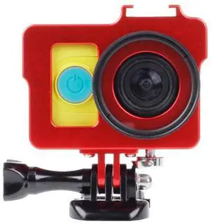 Housing Shell Metal Protective Cage with Basic Mount + Screw + UV Lens Filter for Xiaoyi (Red)