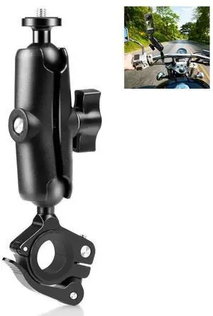 PULUZ Motorcycle O-Clip Quick Release Clamp Handlebar Fixed Mount Holder for GoPro and Other Action Cameras(Black)