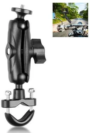PULUZ Motorcycle Handlebar Fixed Mount U-Bolt Base Holder for GoPro and Other Action Cameras(Black)