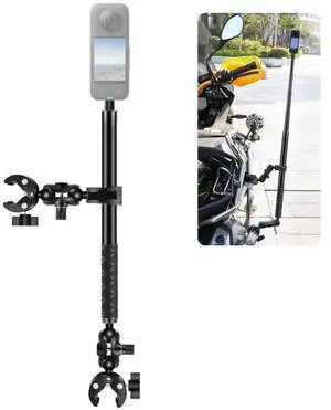 PULUZ Cycling Quick Release Bracket with 150cm Selfie Stick Set, Dual-heads Crab & Single Heads Clamps Handlebar Fixed Mount (Black)