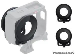 PULUZ Lens Guard Protective Glass Cover for Insta 360 One R Panoramic Camera with Frame(Black)