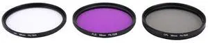 JUNESTAR 3 in 1 Proffesional 58mm Lens Filter(CPL + UV + FLD / Purple) for GoPro & Xiaoyi Yi Sport Action Camera