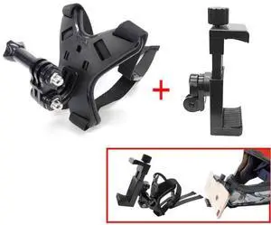 TUYU Motorcycle Helmet Chin Action Camera Mobile Phone Mounting Bracket Black Bracket+Mobile Phone Clip Black Bracket+Mobile Phone Clip