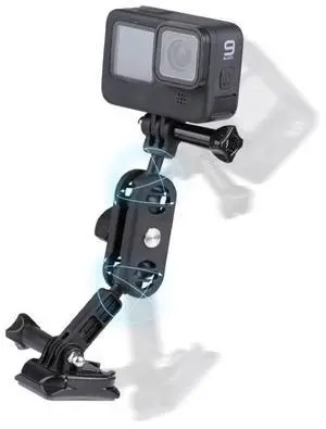 360 Pivot Magic Arm Motorcycle Helmet Mount Adapter Holder (Black)