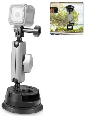 PULUZ Car Suction Cup Arm Mount with Mount Adapter & Long Screw